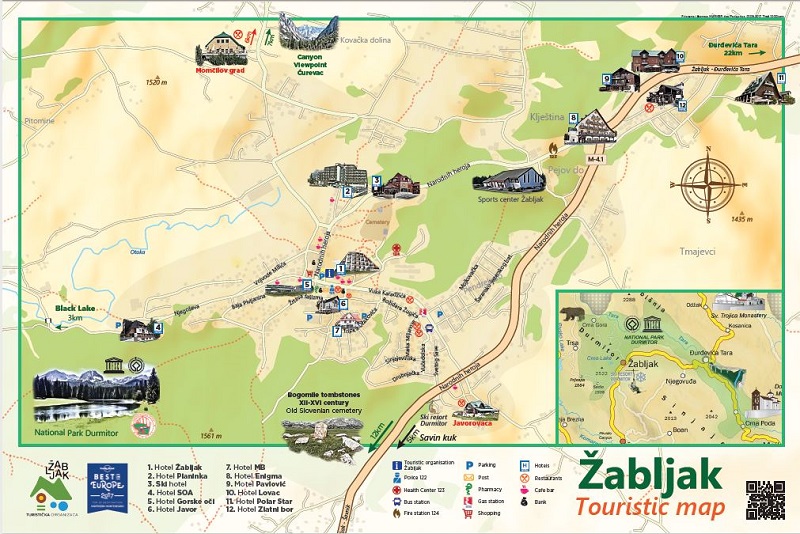 Turistička mapa Durmitora
